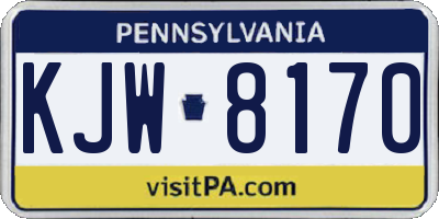 PA license plate KJW8170