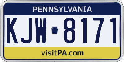 PA license plate KJW8171