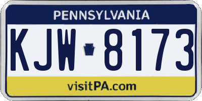 PA license plate KJW8173