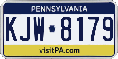 PA license plate KJW8179