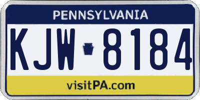 PA license plate KJW8184