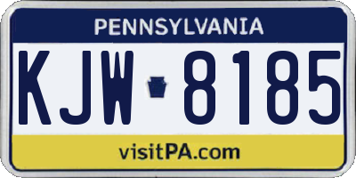 PA license plate KJW8185