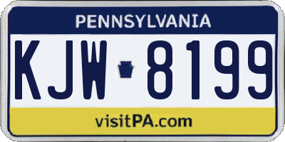PA license plate KJW8199