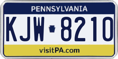 PA license plate KJW8210