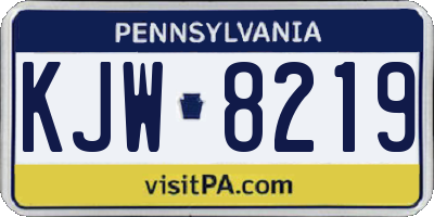 PA license plate KJW8219