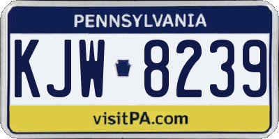 PA license plate KJW8239