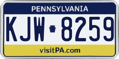 PA license plate KJW8259