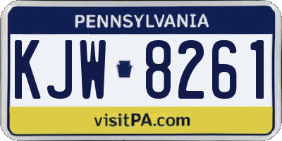 PA license plate KJW8261