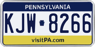 PA license plate KJW8266