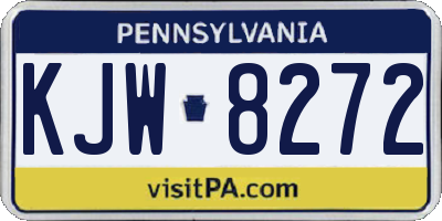 PA license plate KJW8272