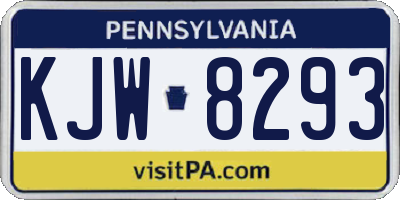 PA license plate KJW8293