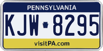 PA license plate KJW8295