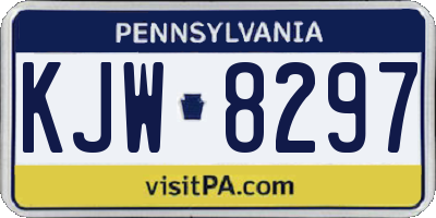 PA license plate KJW8297