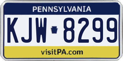 PA license plate KJW8299