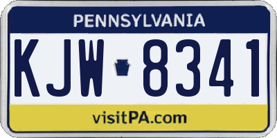 PA license plate KJW8341