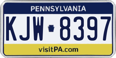 PA license plate KJW8397