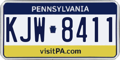 PA license plate KJW8411