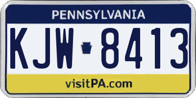 PA license plate KJW8413