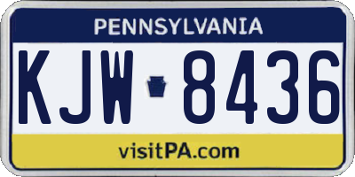 PA license plate KJW8436