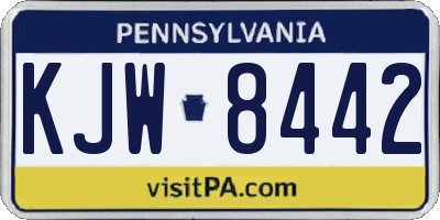 PA license plate KJW8442