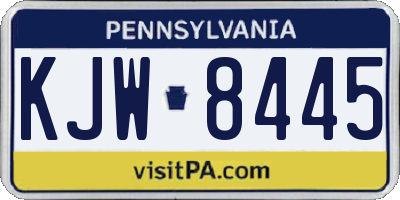 PA license plate KJW8445