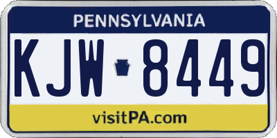 PA license plate KJW8449