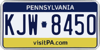 PA license plate KJW8450