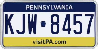 PA license plate KJW8457