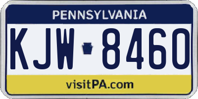PA license plate KJW8460
