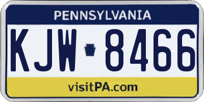 PA license plate KJW8466