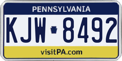 PA license plate KJW8492
