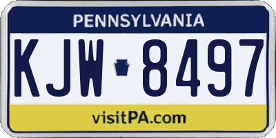 PA license plate KJW8497