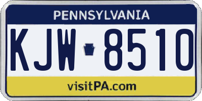 PA license plate KJW8510