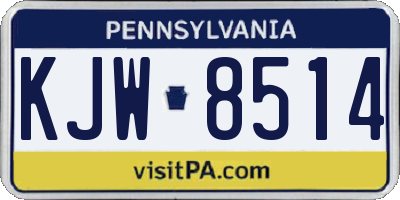 PA license plate KJW8514