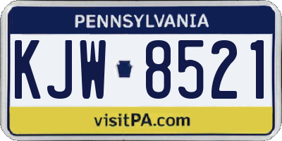 PA license plate KJW8521