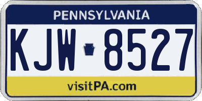 PA license plate KJW8527