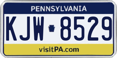 PA license plate KJW8529