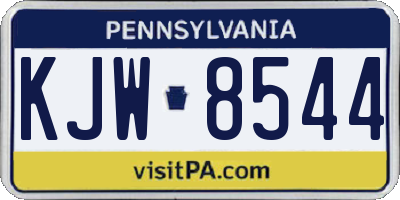 PA license plate KJW8544