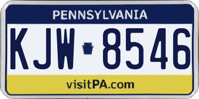 PA license plate KJW8546