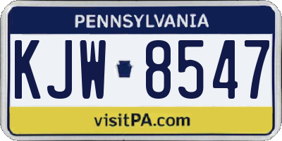 PA license plate KJW8547