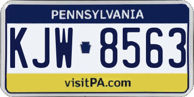 PA license plate KJW8563