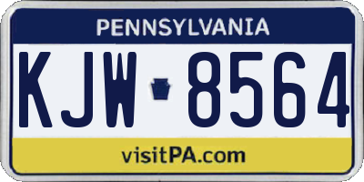 PA license plate KJW8564