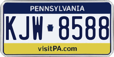 PA license plate KJW8588