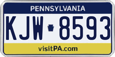 PA license plate KJW8593
