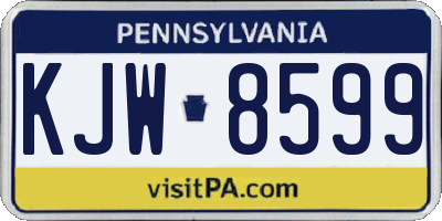 PA license plate KJW8599