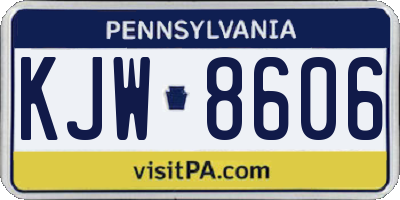 PA license plate KJW8606
