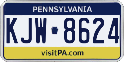 PA license plate KJW8624