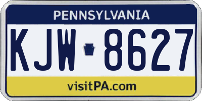 PA license plate KJW8627