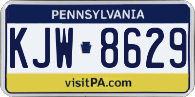PA license plate KJW8629
