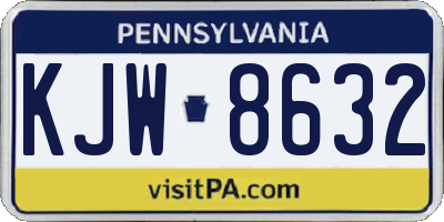 PA license plate KJW8632
